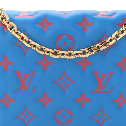 Louis Vuitton Lambskin Embossed Monogram Vuittamins Pochette Coussin Blue Red 7 of 10