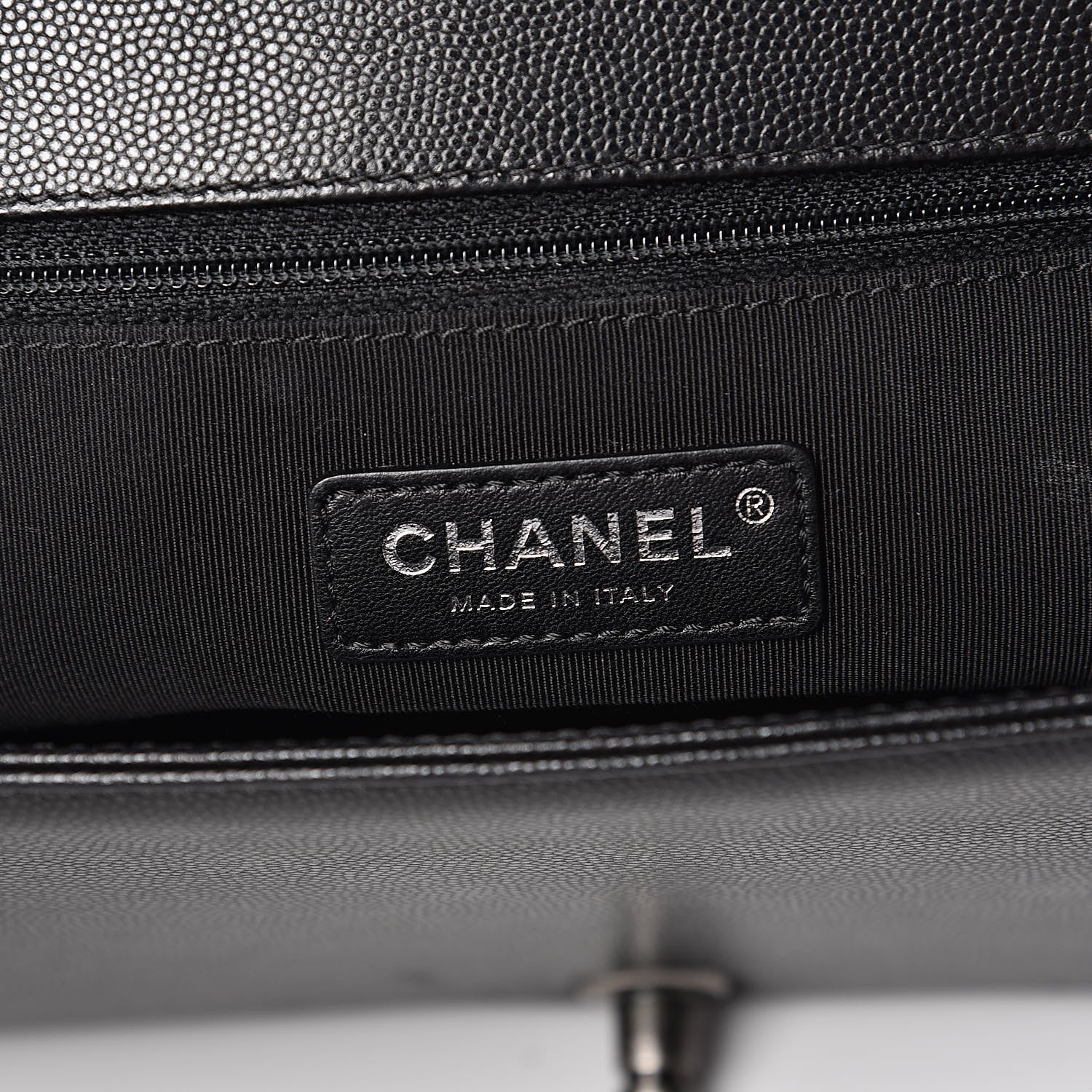 Chanel Caviar Chevron Quilted New Medium Boy Flap Black 6 of 11