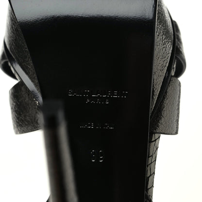 Saint Laurent Metallic Supercrack Calfskin Tribute 105 Platform Sandals 39 Gunmetal 10 of 10