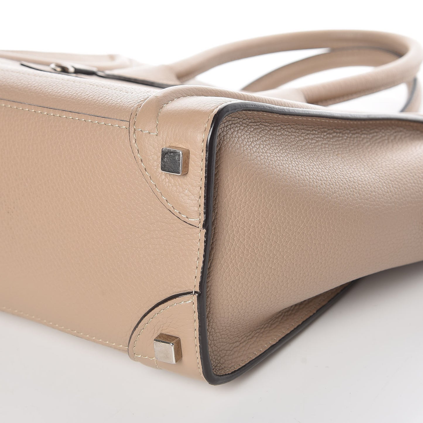 Drummed Calfskin Micro Luggage Dune