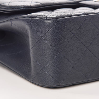 Chanel Caviar Quilted Jumbo Double Flap Dark Blue 8 of 9