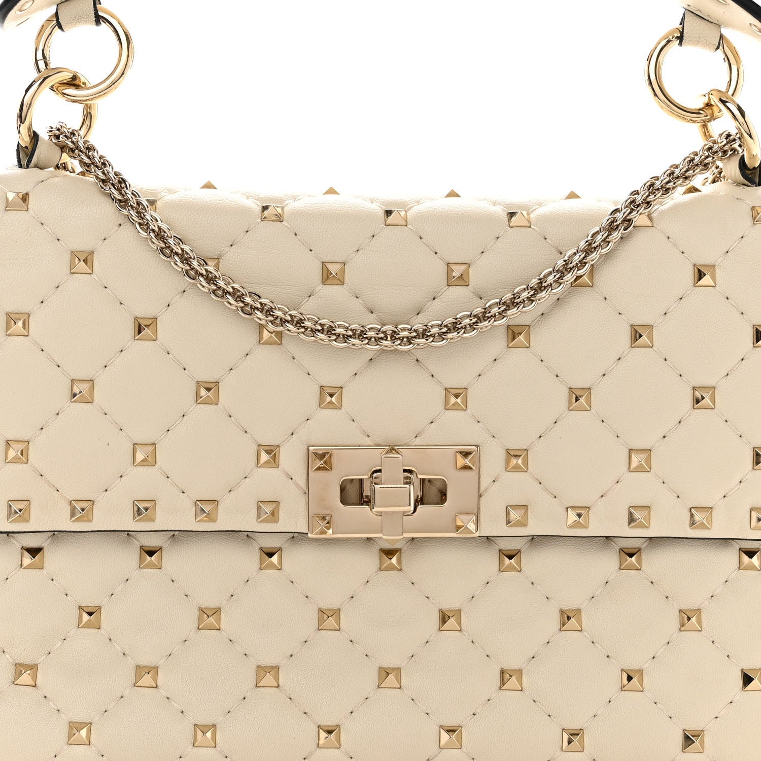 Valentino Garavani Nappa Medium Rockstud Spike Shoulder Bag Light Ivory 7 of 11