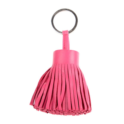 Hermes Lambskin Carmen Tassel Key Holder Rose Shocking 1 of 4