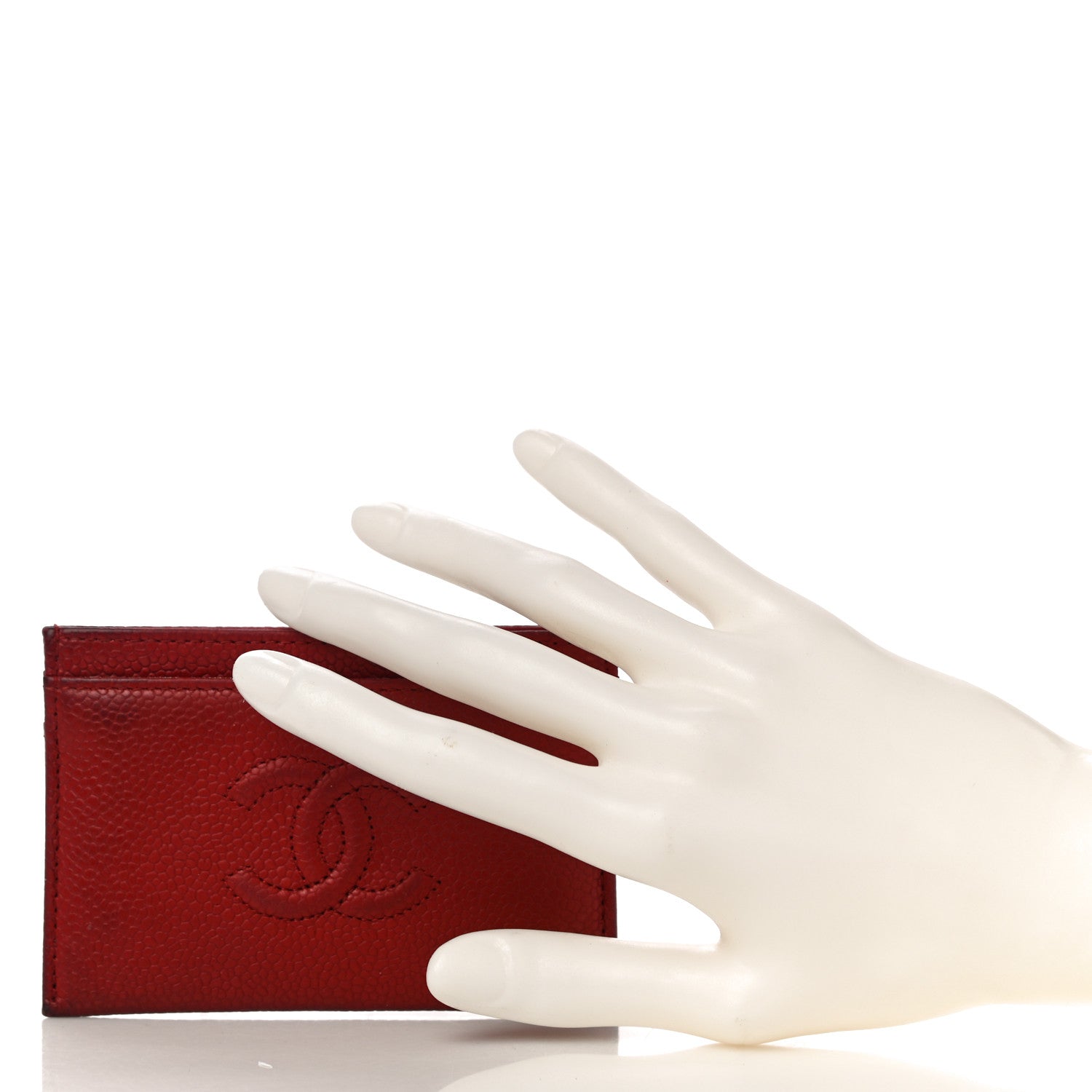 Chanel Caviar Timeless CC Card Holder Red 2 of 11