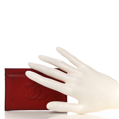Chanel Caviar Timeless CC Card Holder Red 2 of 11