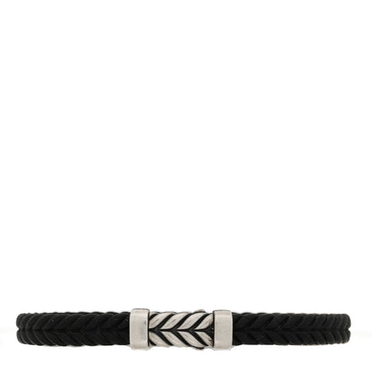 David Yurman Sterling Silver Rubber 6mm Chevron Bracelet Black 1 of 3