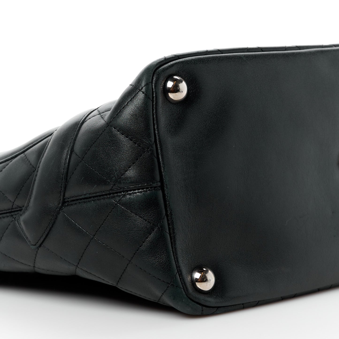 Calfskin Quilted Large Cambon Tote Black