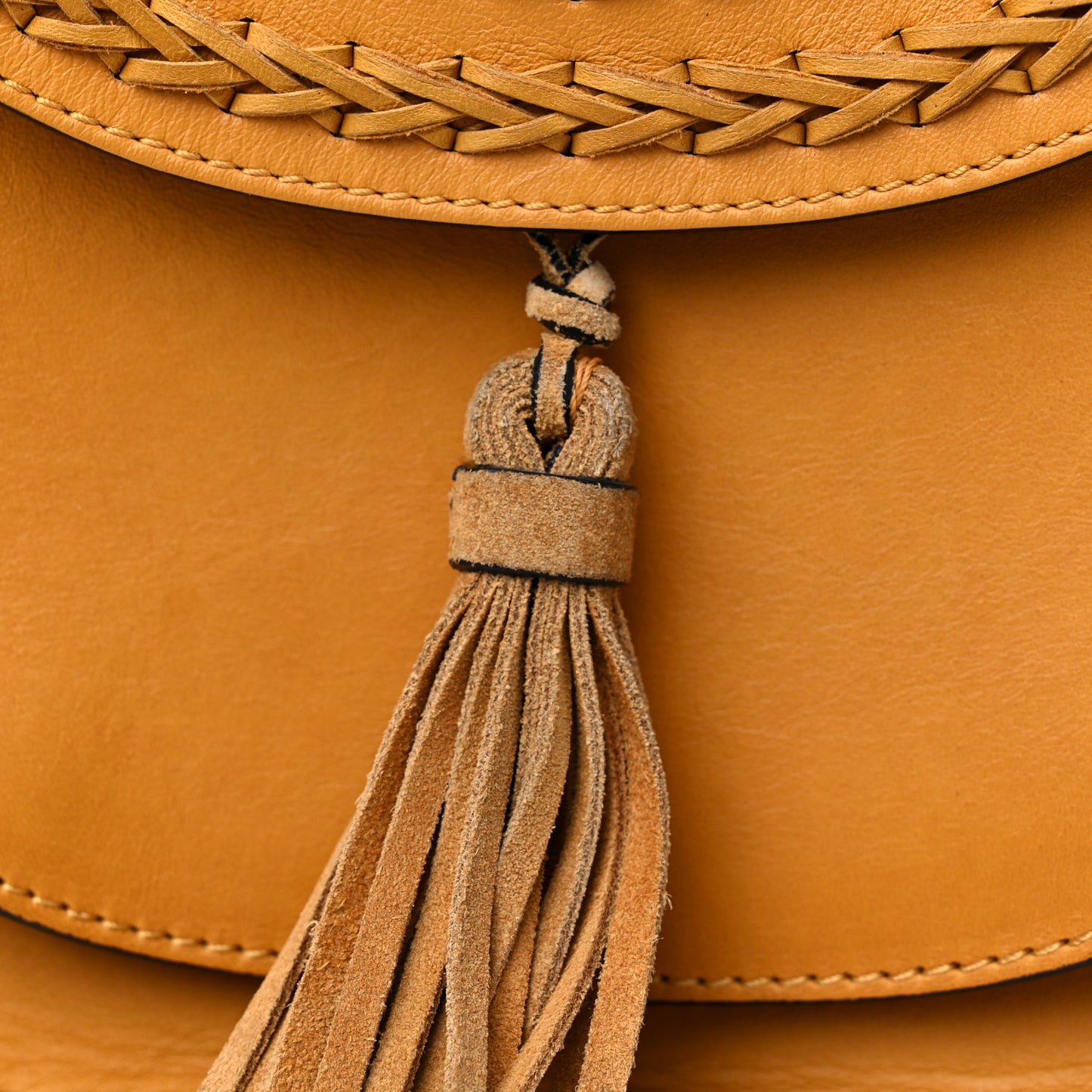 Calfskin Braided Small Hudson Shoulder Bag Sunflower