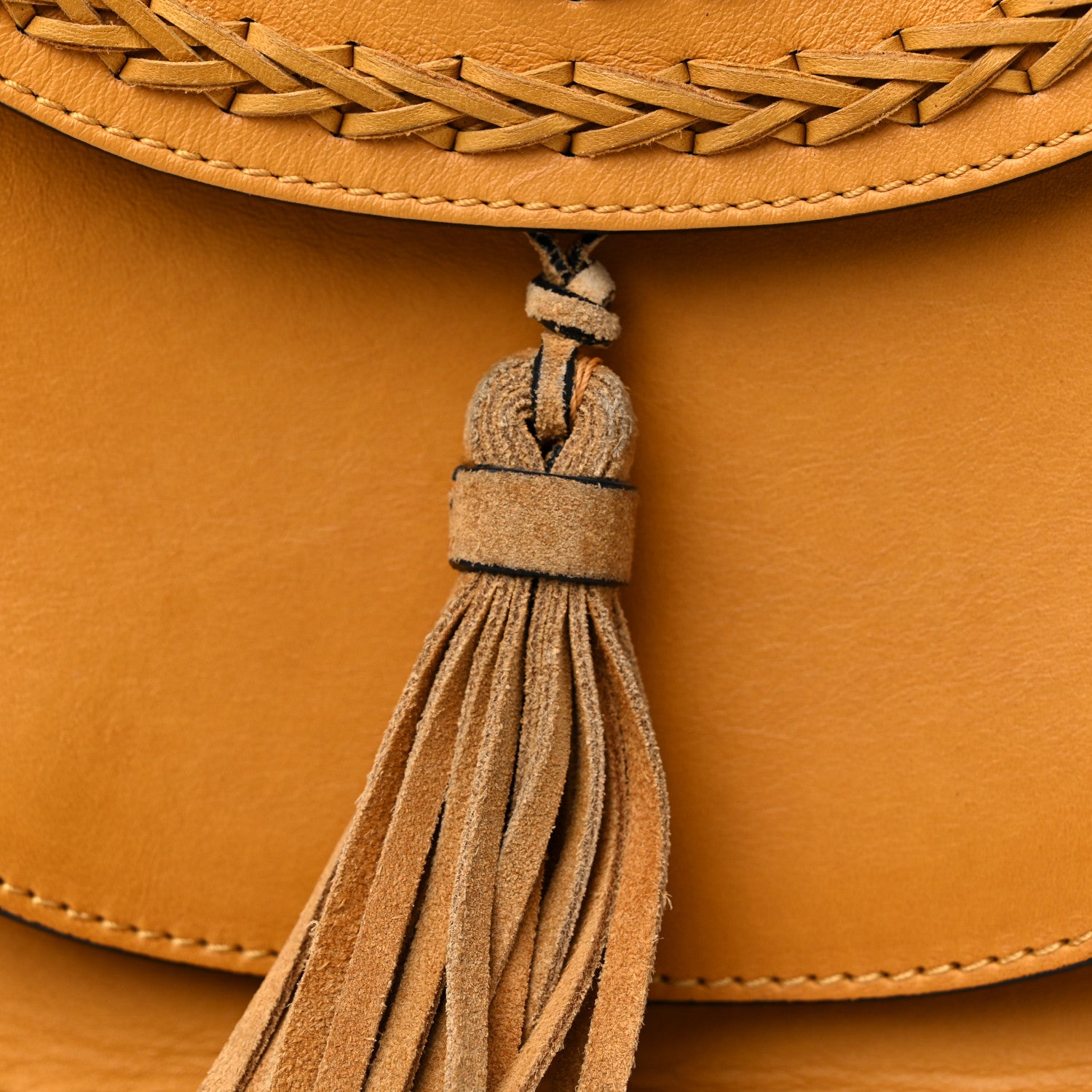 Chloe Calfskin Braided Small Hudson Shoulder Bag Sunflower 12 of 13