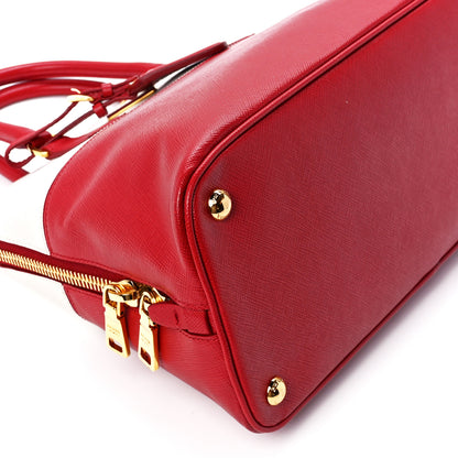 Prada Saffiano Lux Small Promenade Tote Fuoco Talco 10 of 11
