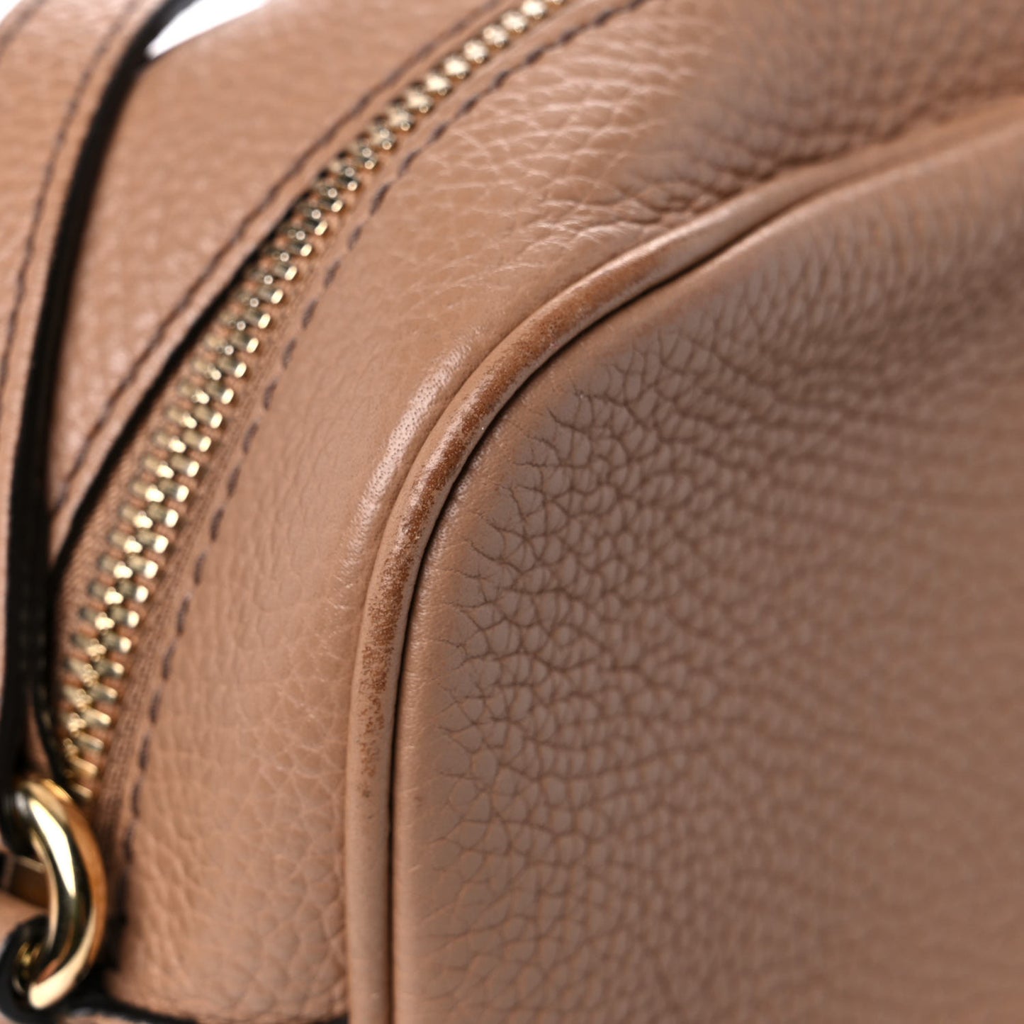 Pebbled Calfskin Small Soho Disco Bag Camelia