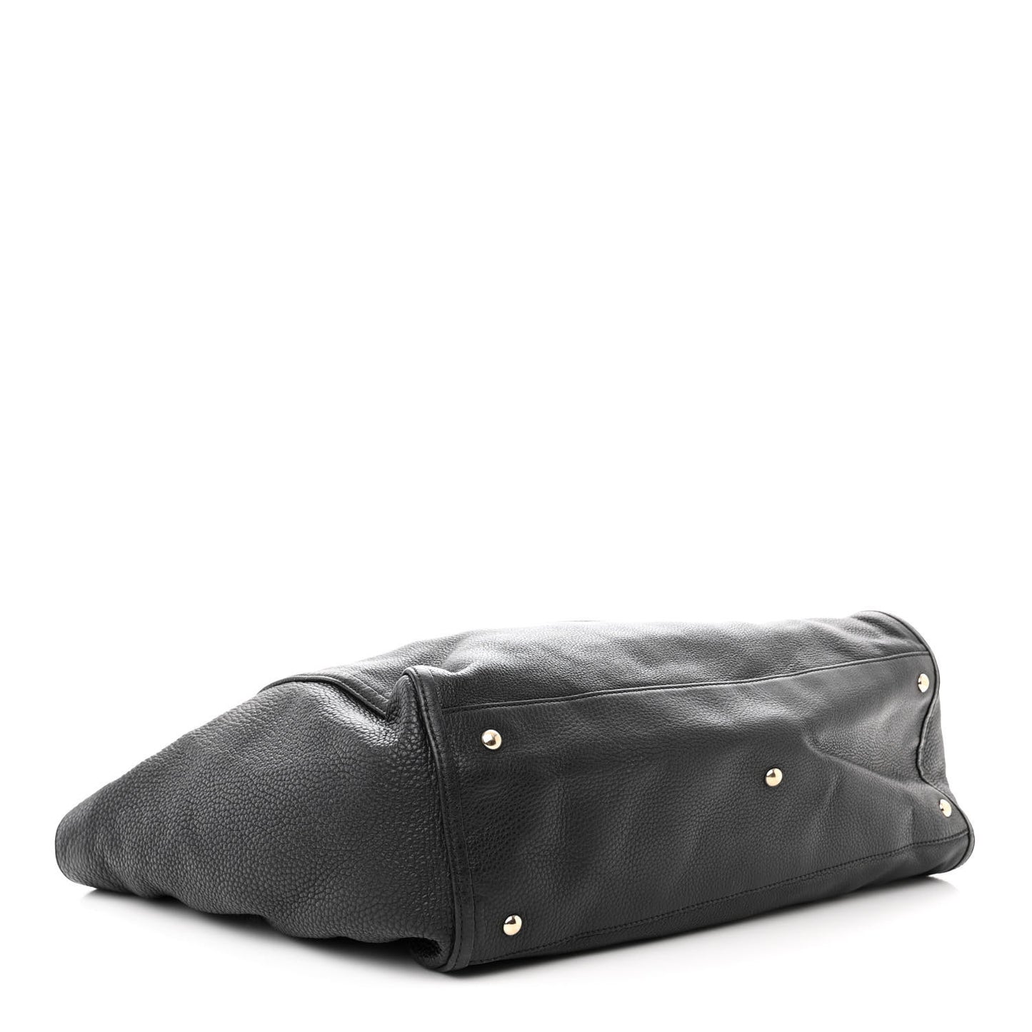 Pebbled Calfskin Large Soho Shoulder Bag Black