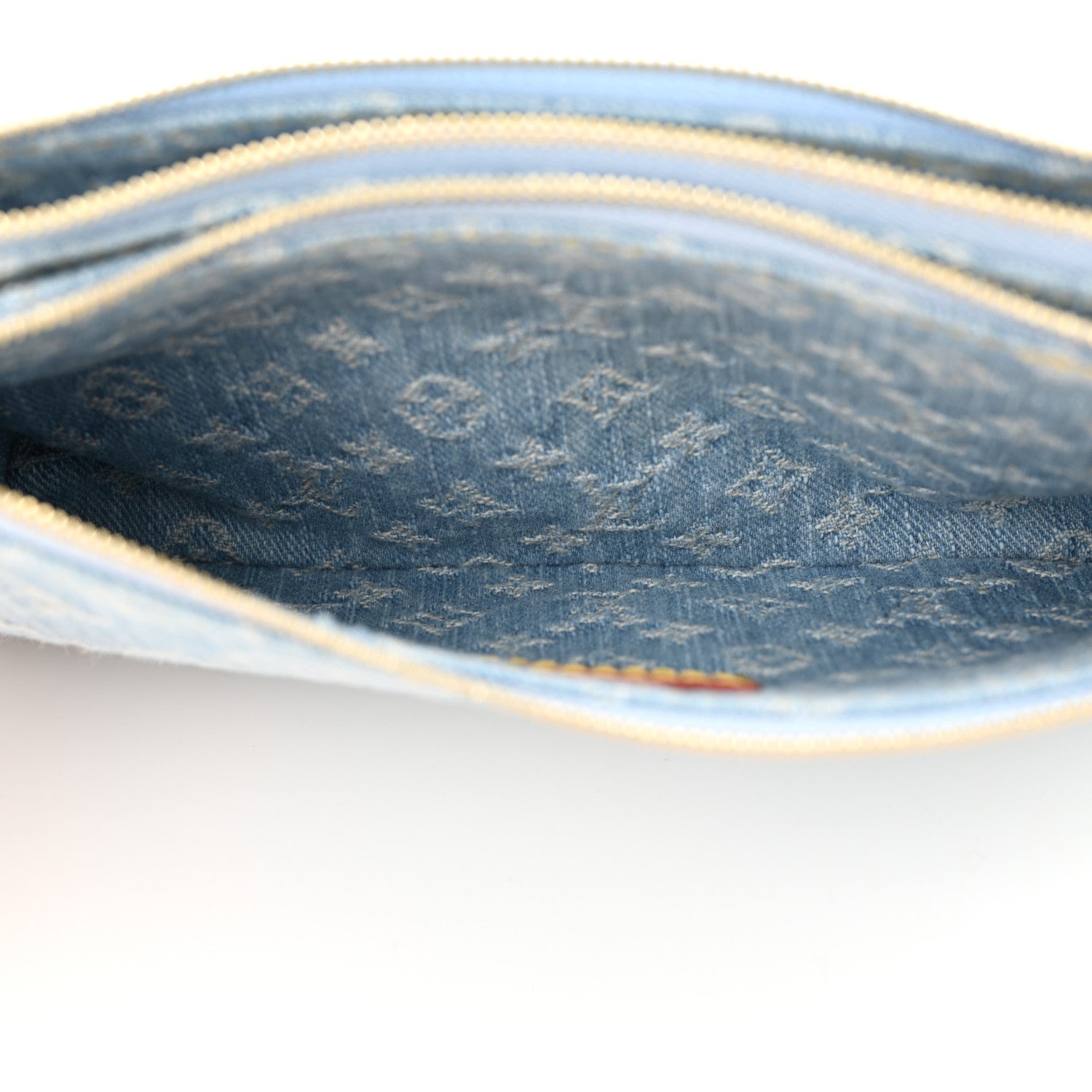 Louis Vuitton Monogram Denim Liv Pochette Sky Blue 5 of 11