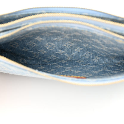 Louis Vuitton Monogram Denim Liv Pochette Sky Blue 5 of 11