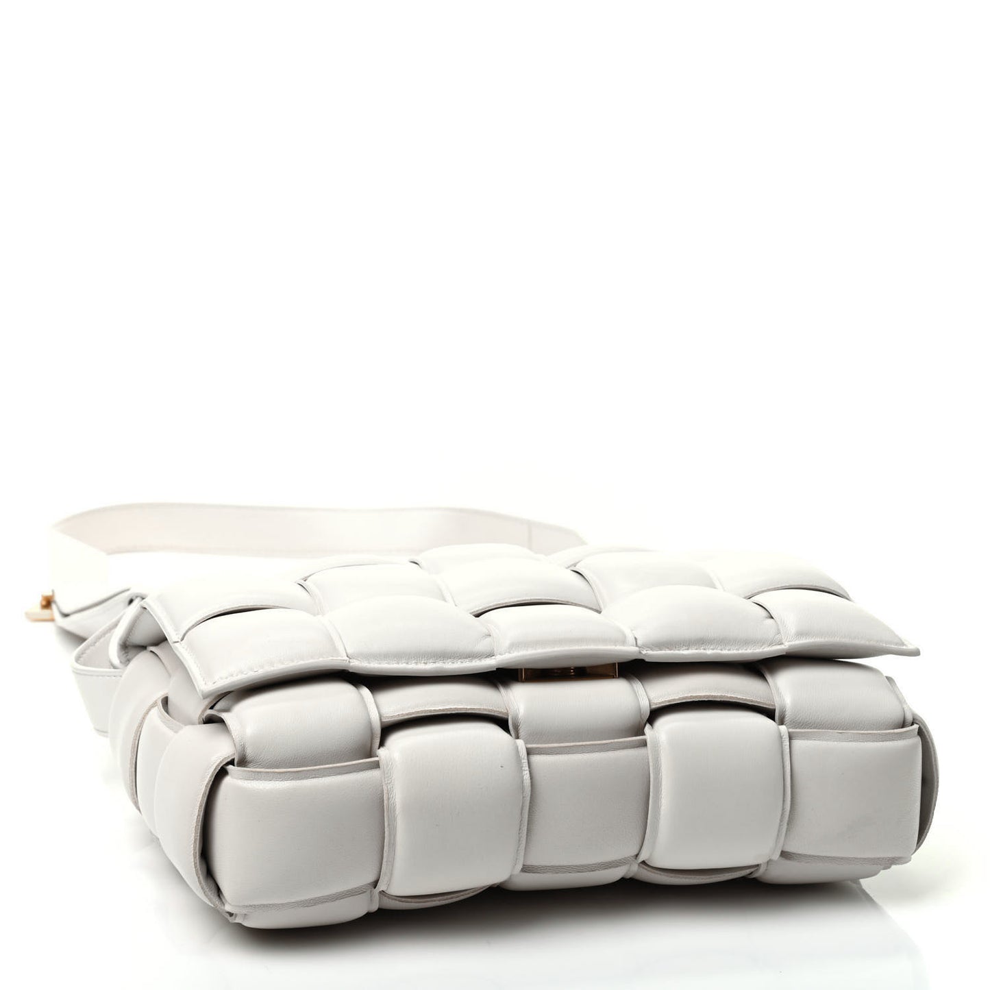 Nappa Maxi Intreccio Padded Cassette Crossbody Bag Chalk