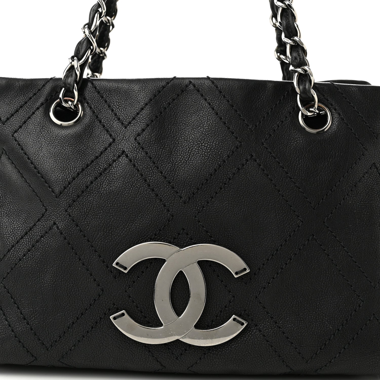 Chanel Calfskin Small Diamond Stitch Tote Black 8 of 10