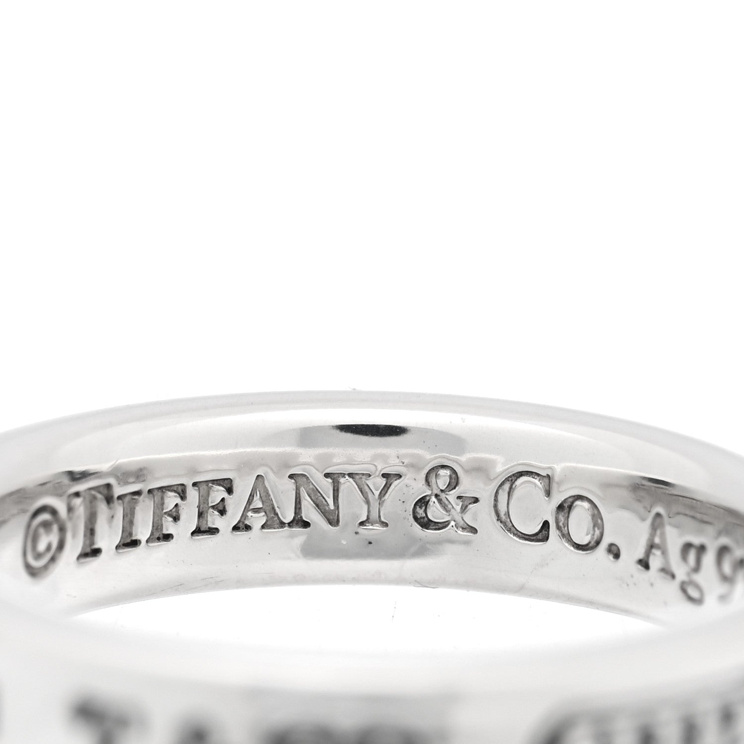 Tiffany Sterling Silver Narrow 1837 Band Ring 49 5 4 of 4