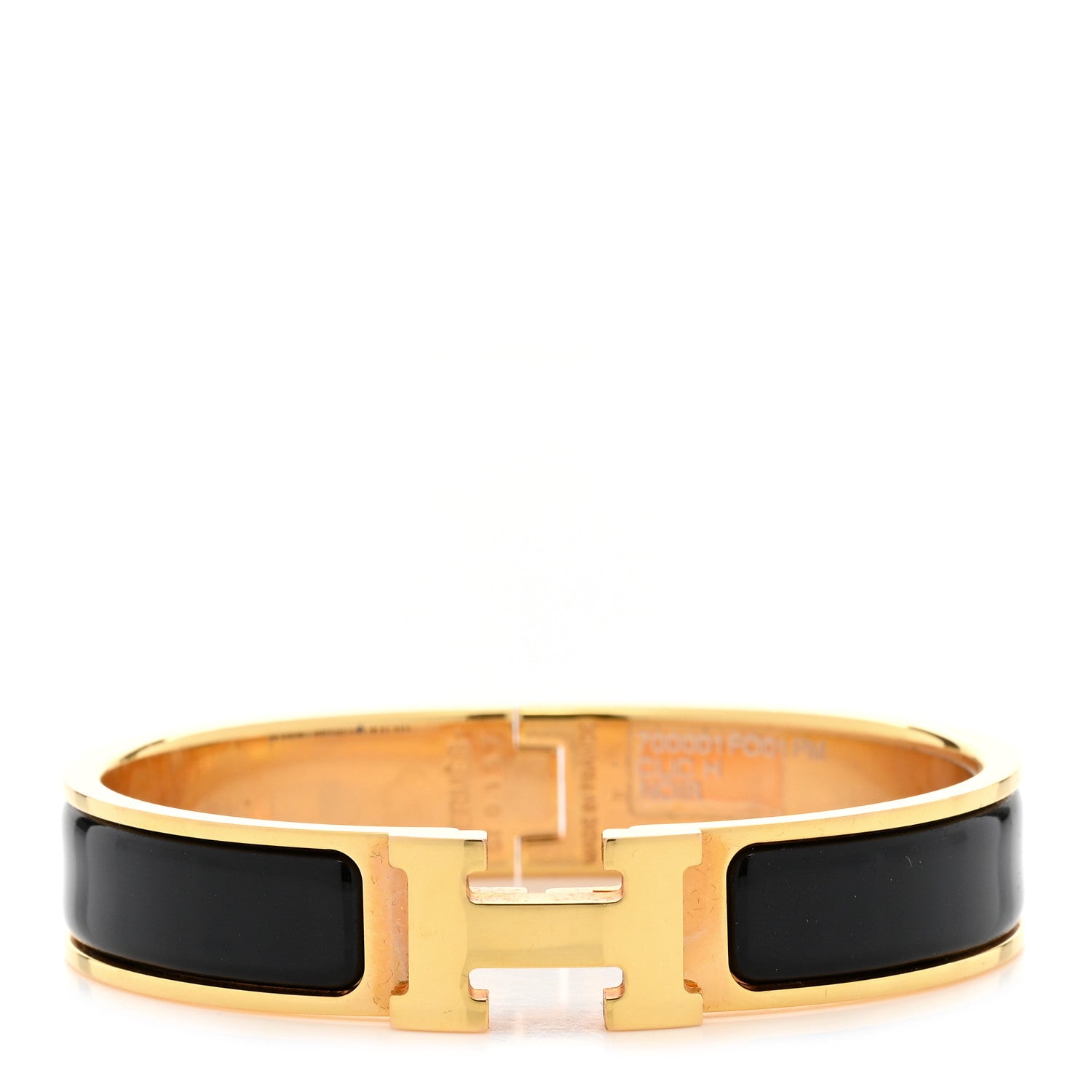 Hermes Enamel Narrow Clic Clac H Bracelet PM Black 1 of 8
