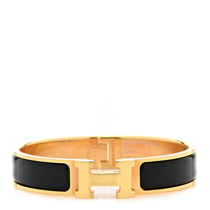 Hermes Enamel Narrow Clic Clac H Bracelet PM Black 1 of 8