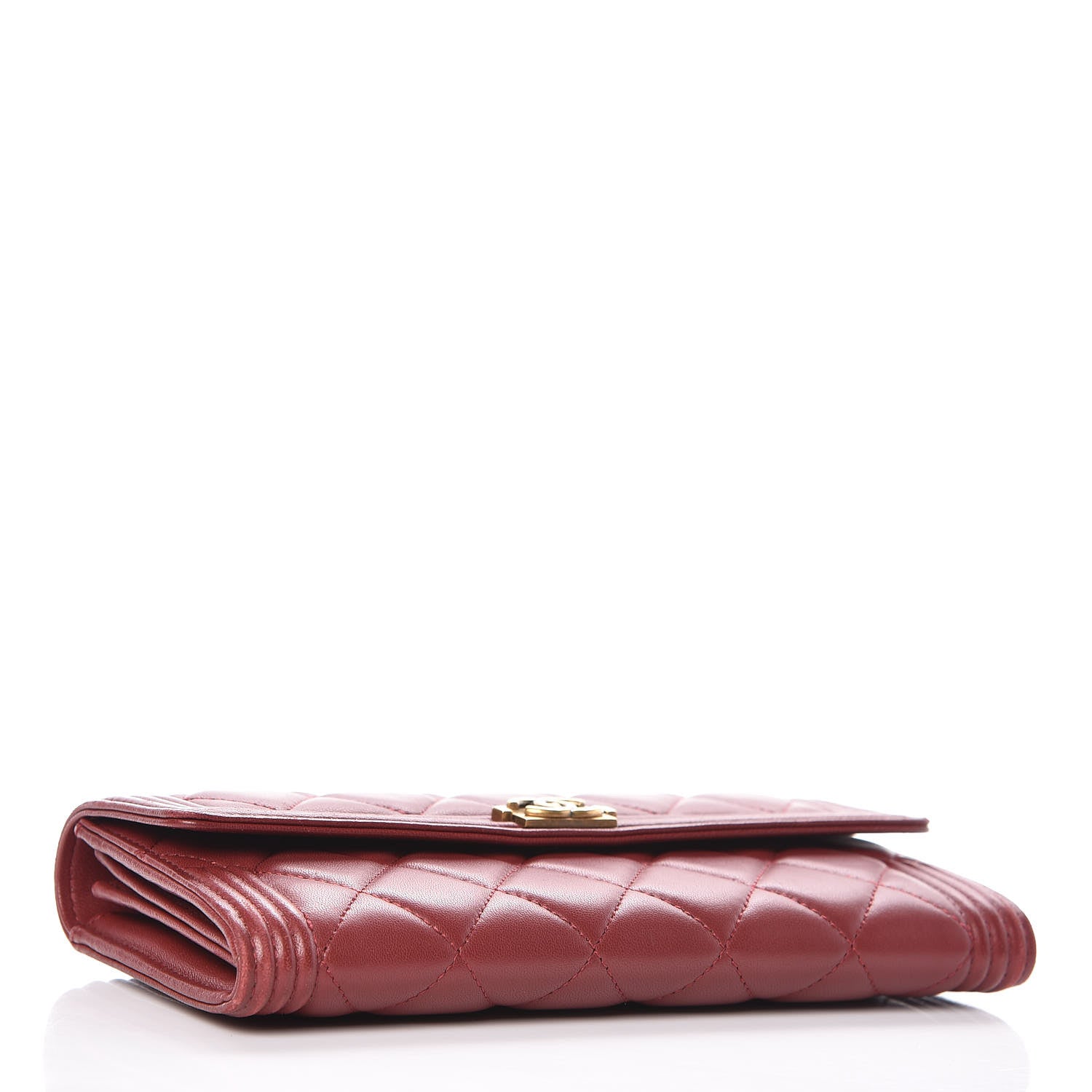 Chanel Lambskin Quilted Boy Flap Wallet Red 4 of 11