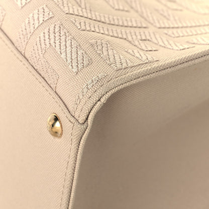Fendi Canvas Vitello King FF Embroidered Medium Peekaboo X-Tote Poudre 6 of 16