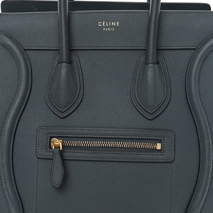 Celine Drummed Calfskin Micro Luggage Petrol 12 of 16