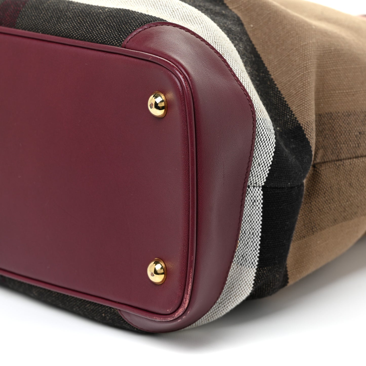 Canvas Mega Check Calfskin Medium Bloomsbury Saddle Burgundy
