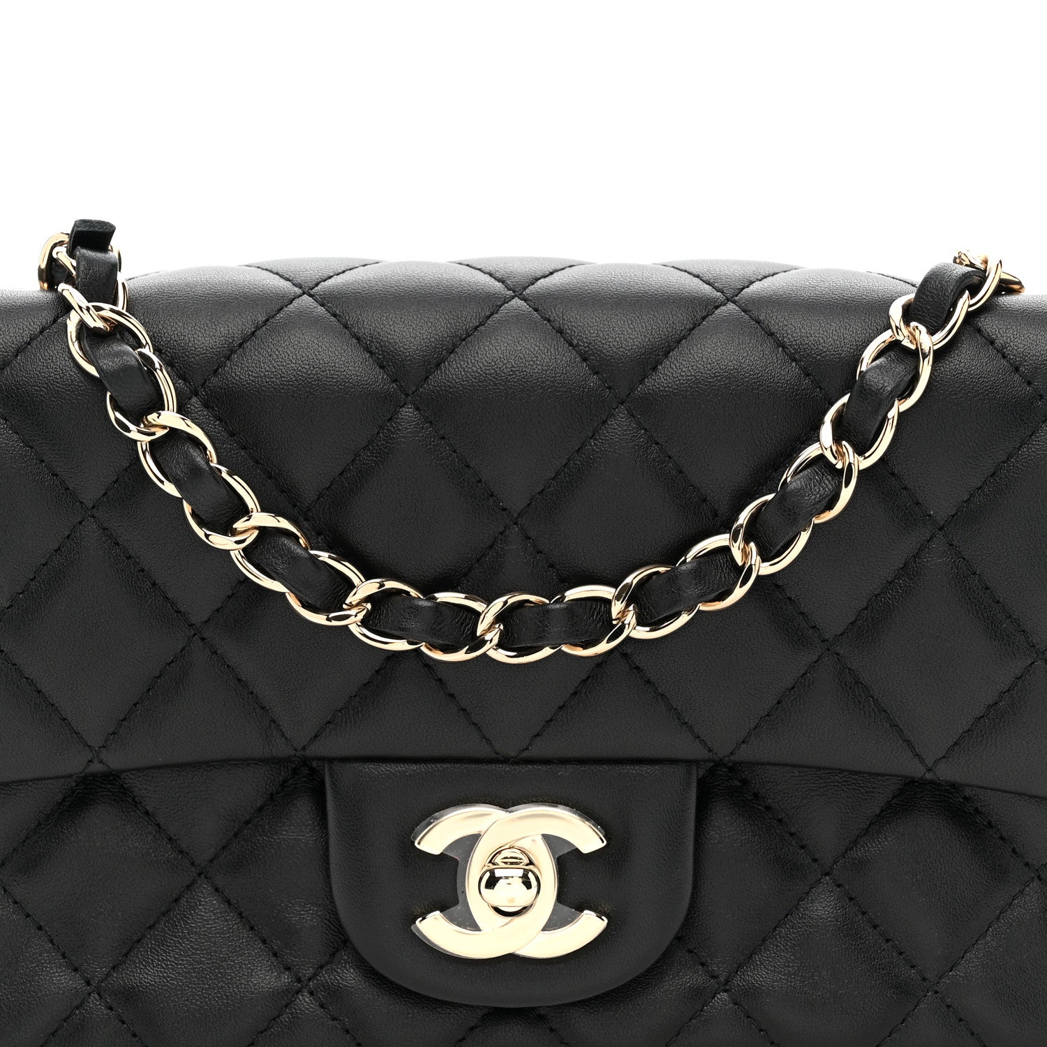 Chanel Lambskin Quilted Mini Rectangular Flap Black 5 of 11