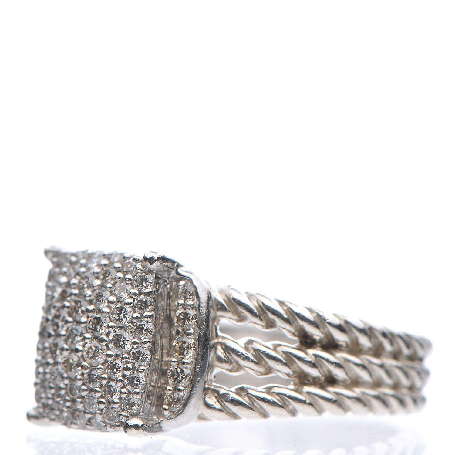 David Yurman Sterling Silver Diamond 10mm Petite Wheaton Ring 52 6 3 of 6