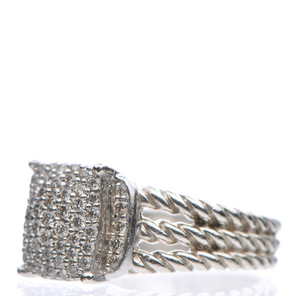 David Yurman Sterling Silver Diamond 10mm Petite Wheaton Ring 52 6 3 of 6