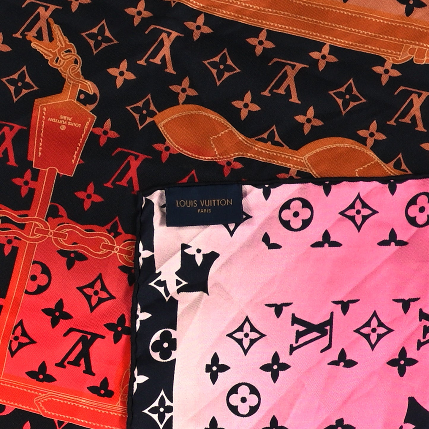 Silk Monogram Rising Confidential Square Scarf 70 Beige Multicolor