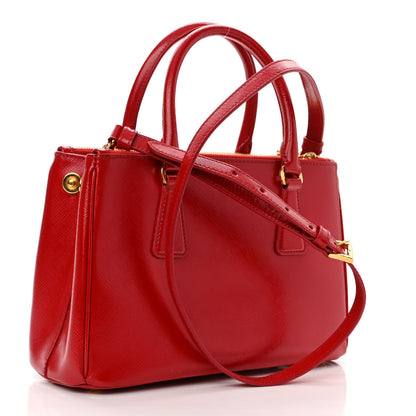 Prada Saffiano Vernice Small Galleria Double Zip Rosso 3 of 15