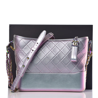 Chanel Iridescent Lambskin Calfskin Quilted Medium Gabrielle Hobo Light Purple 11 of 11