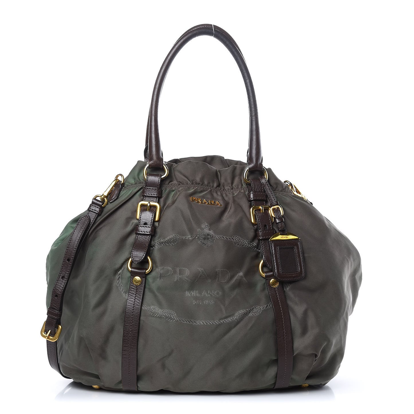 Tessuto Nylon Logo Tote Green