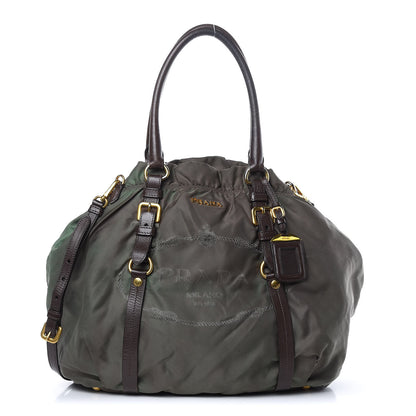 Prada Tessuto Nylon Logo Tote Green 1 of 19