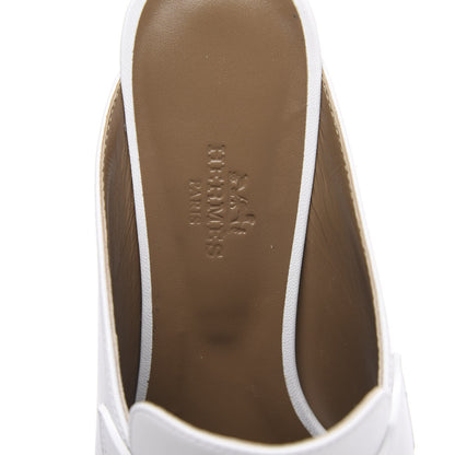 Hermes Goatskin Tuileries Mules 37 White 6 of 9