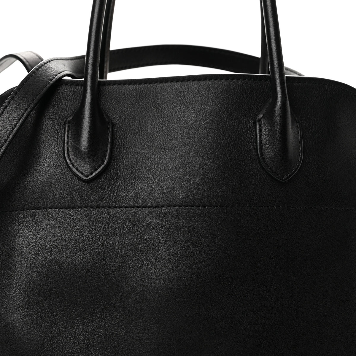 The Row Polished Saddle Calfskin Soft Margaux 12 Black 7 of 9