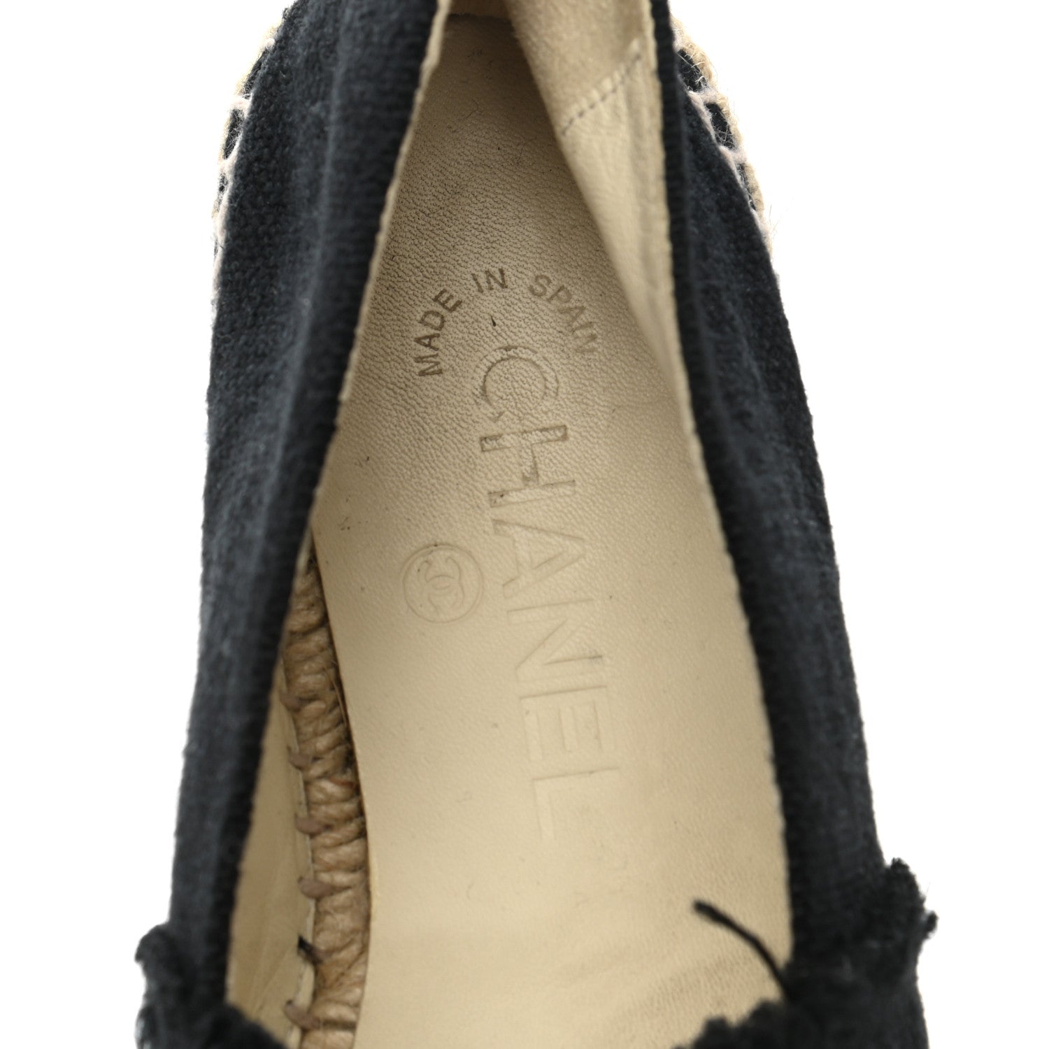 Chanel Denim Toile CC Espadrilles 39 Black 8 of 10