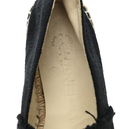 Chanel Denim Toile CC Espadrilles 39 Black 8 of 10