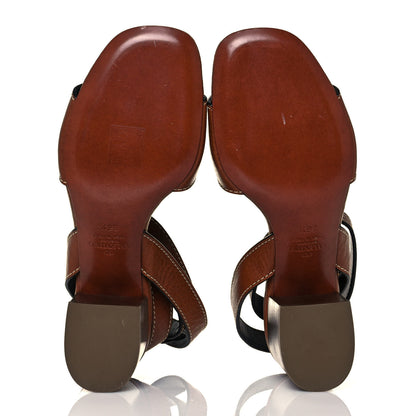 Valentino Garavani Grainy Cowhide VLogo 60mm Sandals 36.5 Cuoio 5 of 8