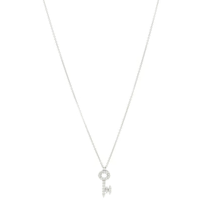 Roberto Coin 18K White Gold Diamond Tiny Treasures Baby Key Pendant Necklace 1 of 6