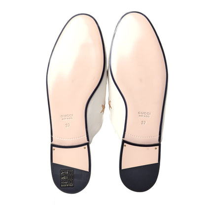 Gucci Goatskin Bee Star Embroidered Womens Princetown Slippers 37 Mystic White 5 of 9