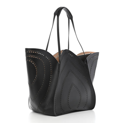 Alaia Calfskin Laser Cut Lili 24 Tote Black 2 of 4