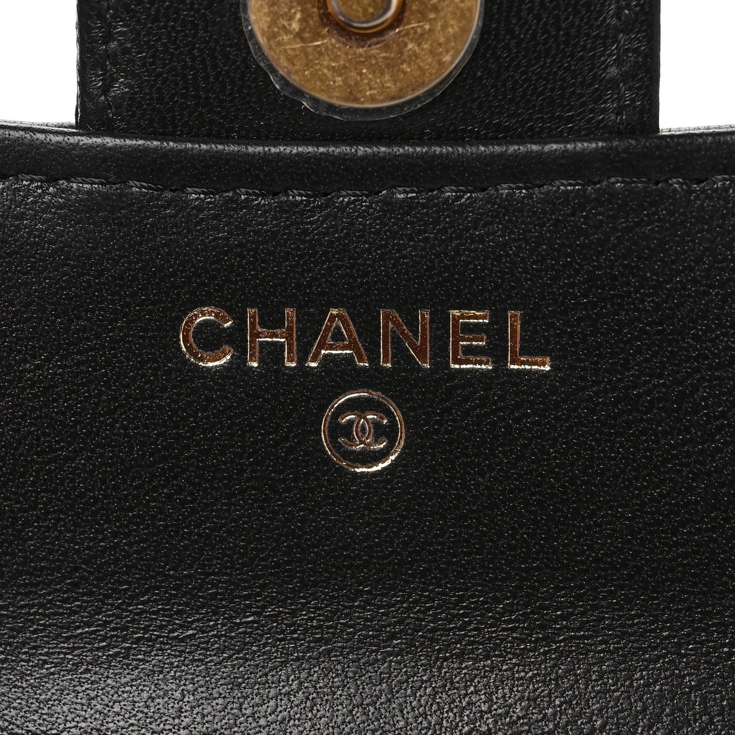 Lambskin Quilted Charm Flap Phone Holder With Chain Black