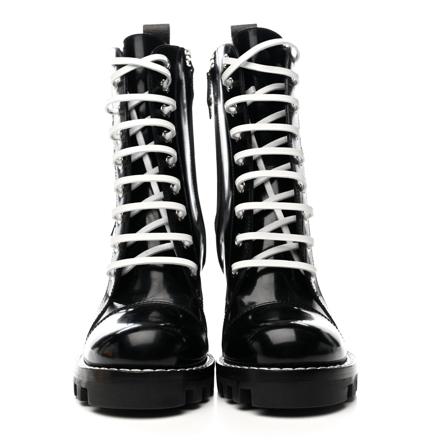 Louis Vuitton Patent Calfskin Monogram LV Black Heart Star Trail Ankle Boots 35 Black 3 of 9