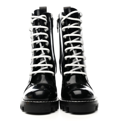 Louis Vuitton Patent Calfskin Monogram LV Black Heart Star Trail Ankle Boots 35 Black 3 of 9