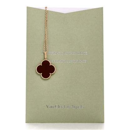 Van Cleef & Arpels 18K Yellow Gold Carnelian Magic Alhambra Long Necklace 7 of 7