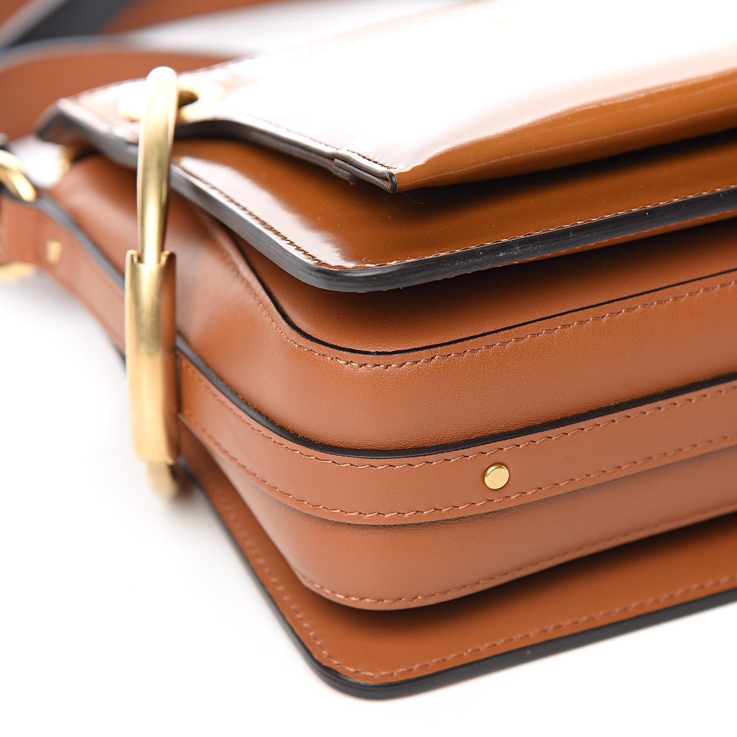Patent Small Roy Bag Caramel