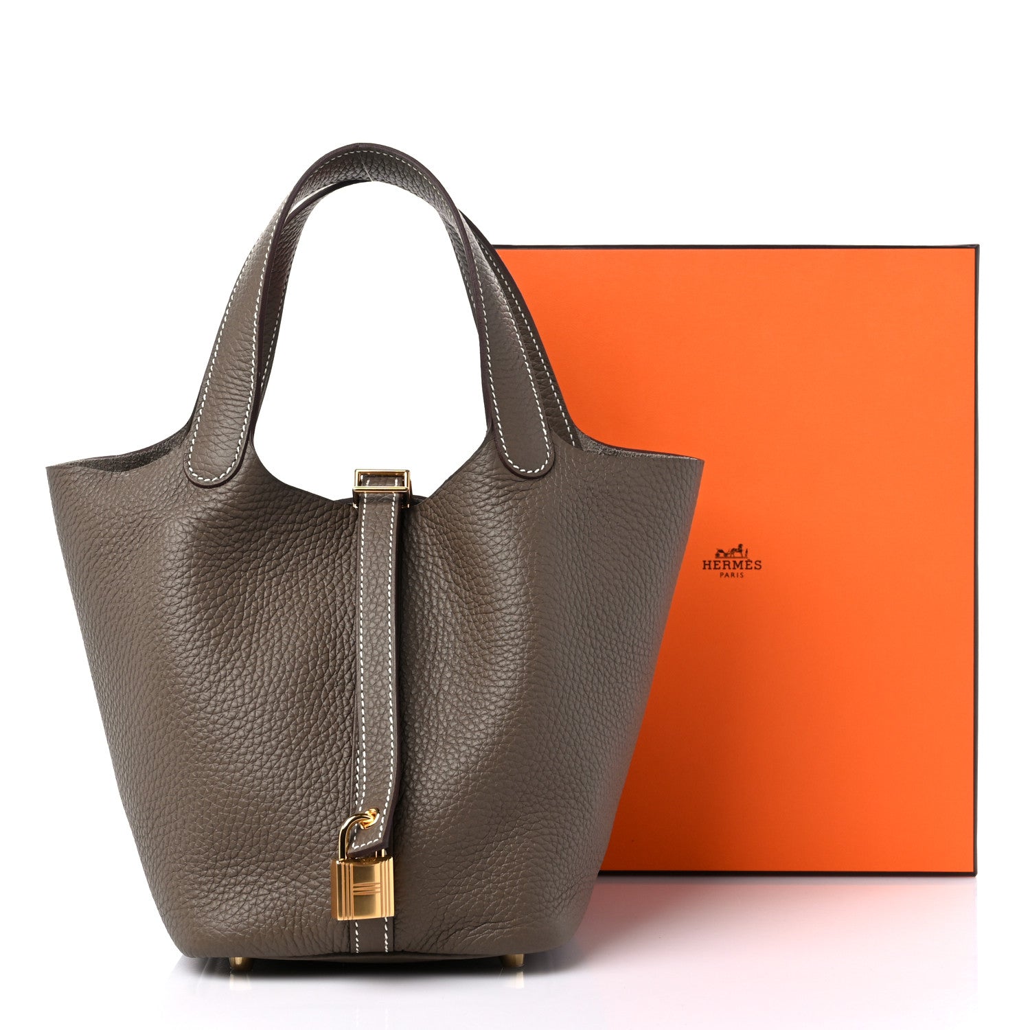 Hermes Taurillon Clemence Picotin Lock 18 PM Etoupe 10 of 10