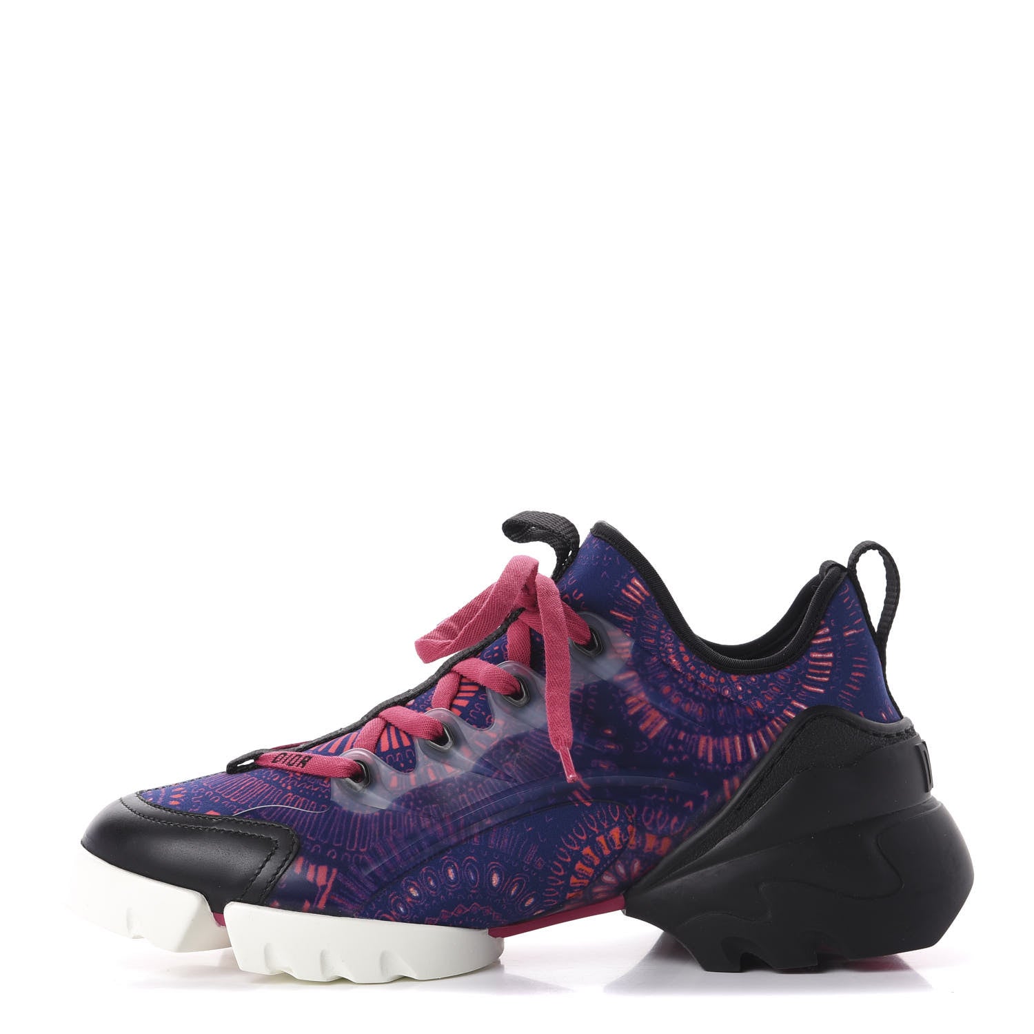 Christian Dior Technical Fabric Rubber Womens Fireworks D-Connect Sneakers 38.5 Deep Blue Pink 1 of 11